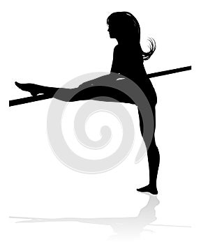 Woman Dancer Stretching Silhouette