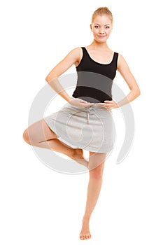 Woman dancer teen girl break dancing
