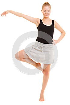 Woman dancer teen girl break dancing