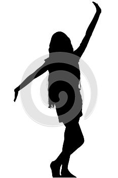 woman dancing body expression contemporary ballet dance silhouette illustration  mocup