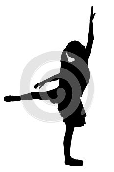 woman dancing body expression contemporary ballet dance silhouette illustration vector mocup