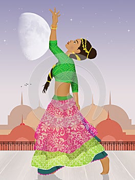 Woman dancing the Bollywood Indian dance