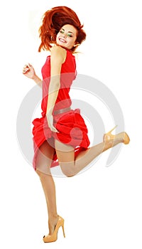 Woman dancing and celebrating