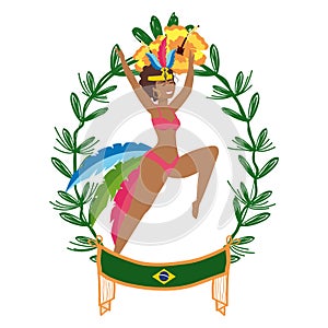 Woman dancing celebrating brazil carnival