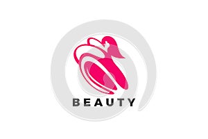 Woman Dancing Elegant Girl Logo design Silhouette vector template. Luxury Fashion Clothes Boutique Shop Logotype concept icon