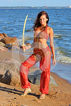 Woman dancing with sabre