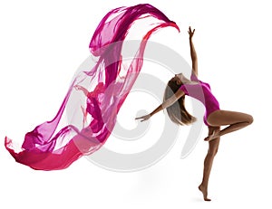 Woman Dancing Sport, Girl Dancer Flying Cloth