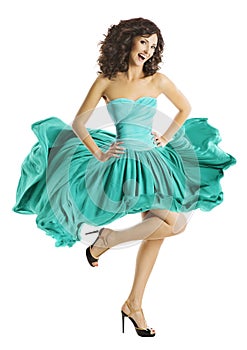 Woman Dancing Waving Dress, Dancer Flying Fashion Model