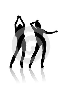 Woman danser silhouette