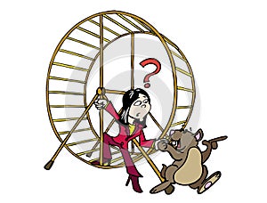 Woman daring to get out of the hamster wheel job.