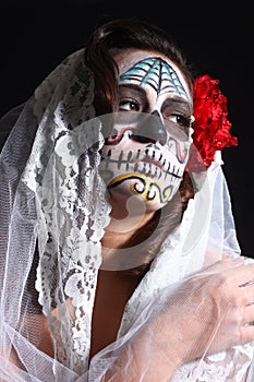 Woman with Day of the Dead Face Paint