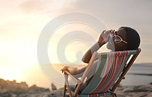 Woman in deck chair