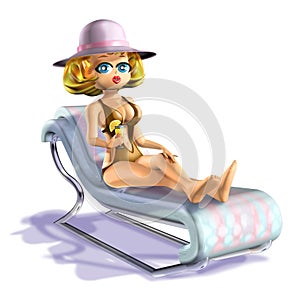 Woman deckchair