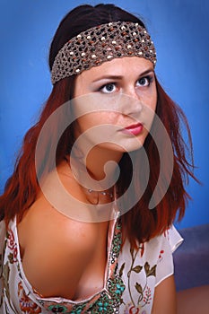 Woman with decoration on his head