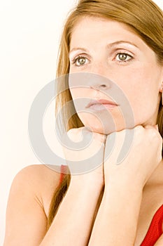 Woman deep in thought