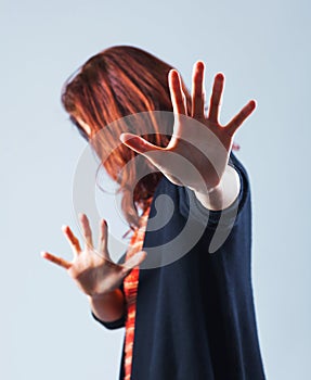 Woman defending photo