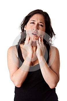 Woman with dental jaw pain