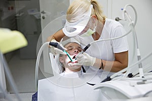 Woman at dental office