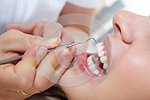 Woman at the dentist visit