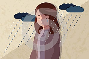 Woman with depressed problem