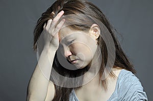 Woman in depression and despair