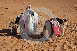 The woman in desert