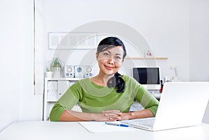 Woman at the desk