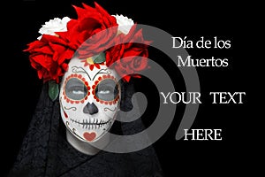 Woman with dia de los muertos makeup