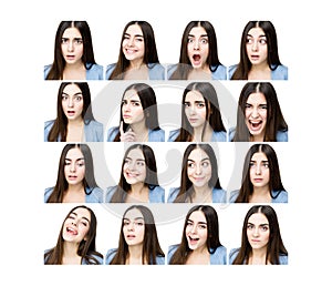 Woman with different expressions photo
