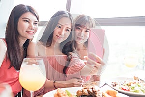 Woman dine in restaurant