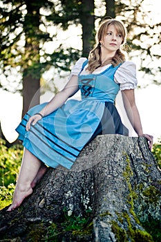 Woman with Dirndl in the Nature