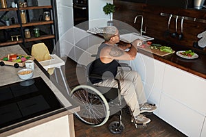Woman with Disability Making Healthy Lunch