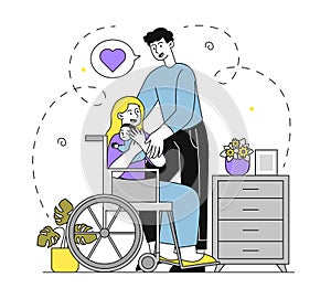 Woman with disability vector simple