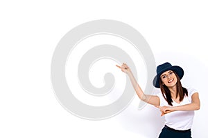 Woman displaying your product