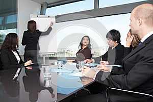 Woman distracted during workshop