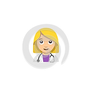 Woman doctor emoticon illustration icon