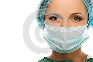 Woman doctor in face mask