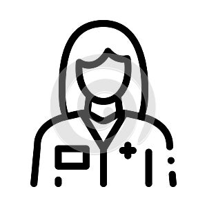 Woman doctor icon vector outline illustration