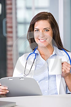 Woman doctor in a modern office