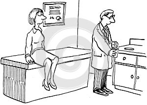 Woman on a doctor`s office visit