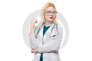 Woman doctor with stethoscope