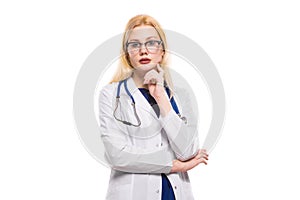 Woman doctor with stethoscope