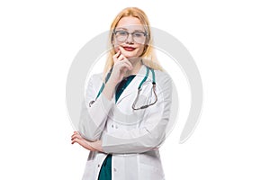 Woman doctor with stethoscope