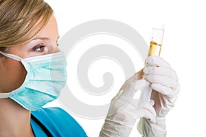 Woman doctor wearing protective