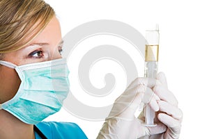 Woman doctor wearing protective