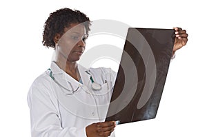 Woman doctor whit radiography