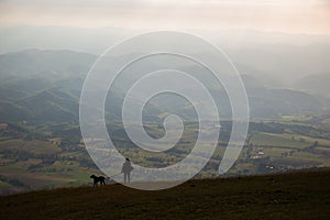 Woman and dog