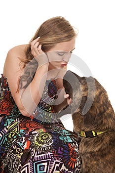 Woman with dog love