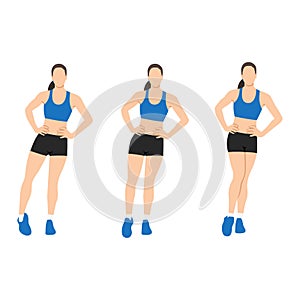 Woman doing ankle circles rotations or rolls exercise.