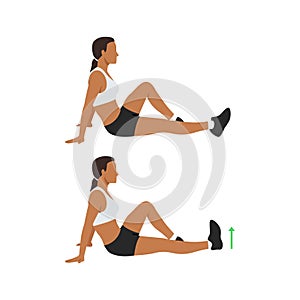 Woman doing Ankle pumping exercises in 2 steps. Good exercises